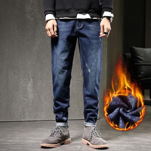 men's jeans winter warm fleece skinny stretch casual slim thick cotton denim soft black blue brand pants trousers male
men's jeans winter warm fleece skinny stretch casual slim thick cotton denim soft black blue brand pants trousers male