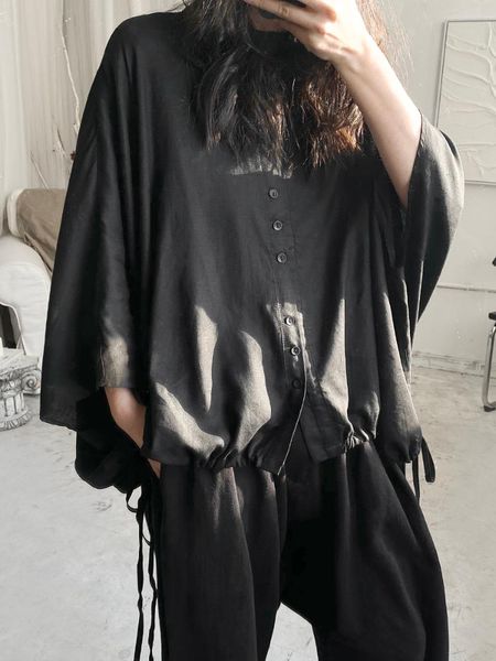 women's blouses & shirts superaen 2021 fashion clothing spring summer japanese loose batwing sleeve drawstring designer short-sleeved b, White
women's blouses & shirts superaen 2021 fashion clothing spring summer japanese loose batwing sleeve drawstring designer short-sleeved b, White