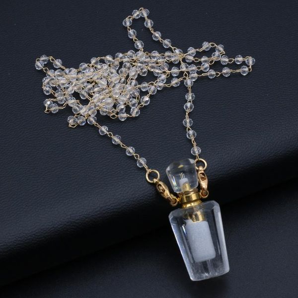 pendant necklaces charming necklace natural stone clear quartz perfume bottle 15x34mm for women romantic gift, Silver
pendant necklaces charming necklace natural stone clear quartz perfume bottle 15x34mm for women romantic gift, Silver