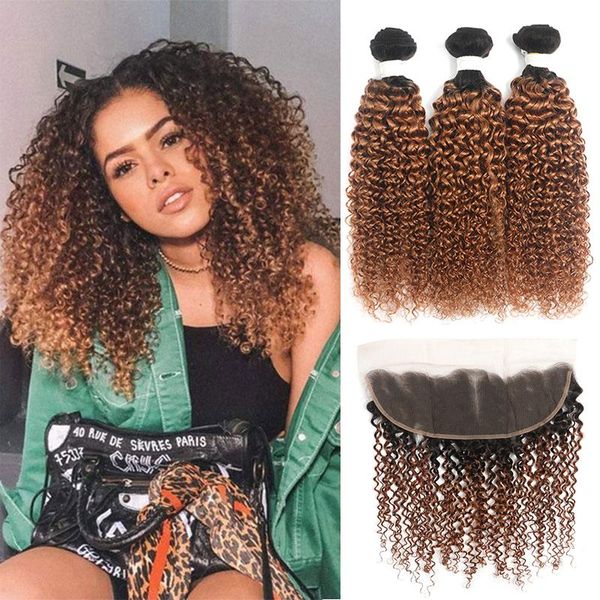 human hair bulks 1b 30/27 ombre brown bundles with frontal 13x4 soku brazilian kinky curly closure 3/4pcs non-remy, Black
human hair bulks 1b 30/27 ombre brown bundles with frontal 13x4 soku brazilian kinky curly closure 3/4pcs non-remy, Black