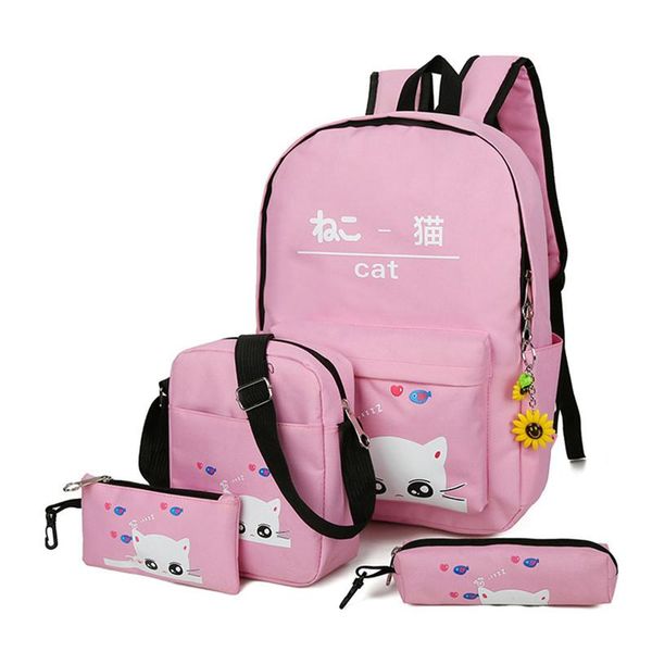 backpack 4 pcs canvas children school cartoon printing schoolbag for teenager girl student book bag female satchel mochila
backpack 4 pcs canvas children school cartoon printing schoolbag for teenager girl student book bag female satchel mochila