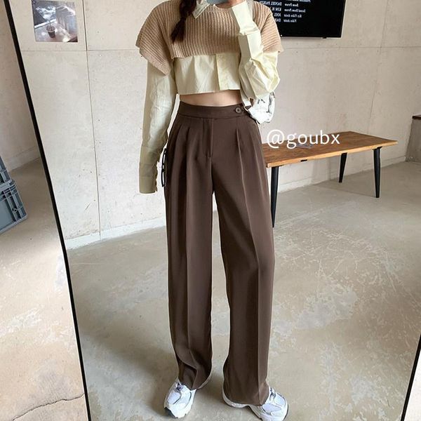 women's pants & capris 2021 casual early spring high waist straight loose wide leg slimming mopping suit, Black;white
women's pants & capris 2021 casual early spring high waist straight loose wide leg slimming mopping suit, Black;white