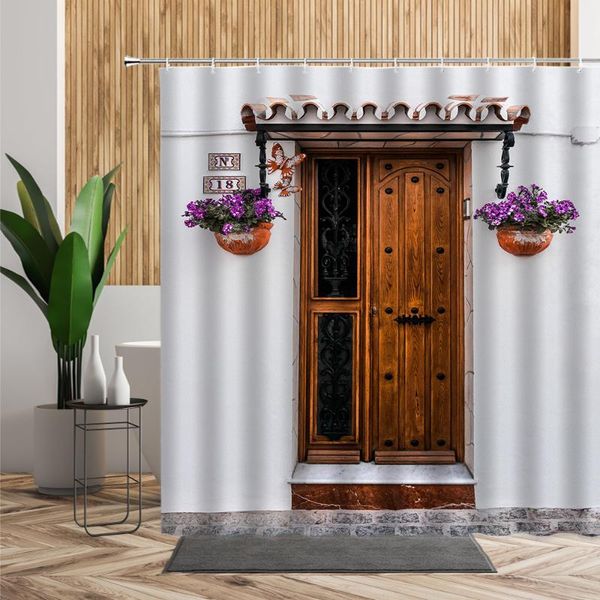 retro wood door shower curtain set flower printed fabric home bath decor waterproof bathtub partition 3d bathroom curtains
retro wood door shower curtain set flower printed fabric home bath decor waterproof bathtub partition 3d bathroom curtains