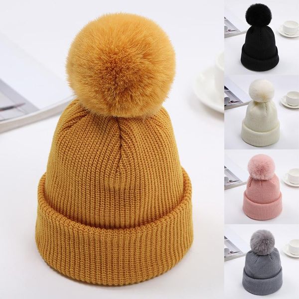 berets 1pc cute pompom baby hat hairball warm knitted elastic wool kids caps beanie children boy girls autumn winter pullover hats, Blue;gray
berets 1pc cute pompom baby hat hairball warm knitted elastic wool kids caps beanie children boy girls autumn winter pullover hats, Blue;gray