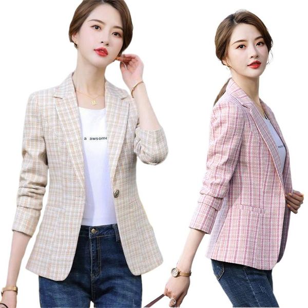 women's jackets 2021 latest net celebrity slim ladies small suit short plaid jacket female spring and autumn all-match clothing, Black;brown
women's jackets 2021 latest net celebrity slim ladies small suit short plaid jacket female spring and autumn all-match clothing, Black;brown