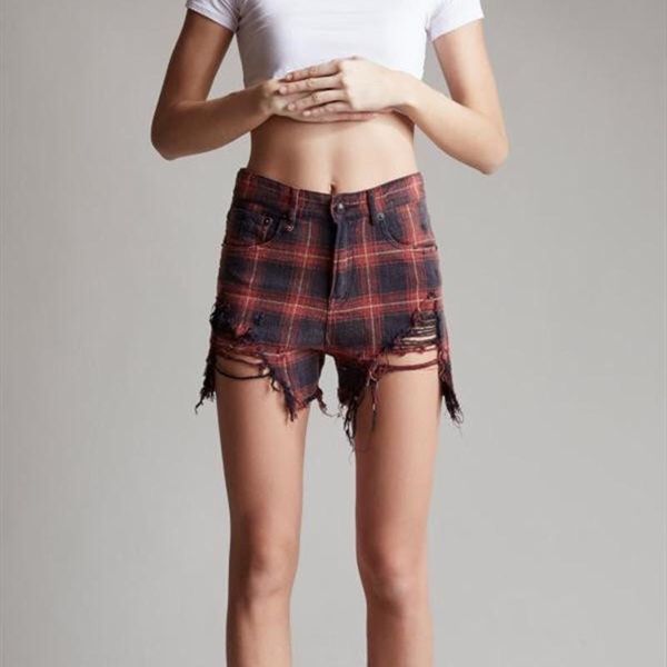 womens high jeans waist denim shorts fashion hole ripped tassel retro casual short women jean, Blue