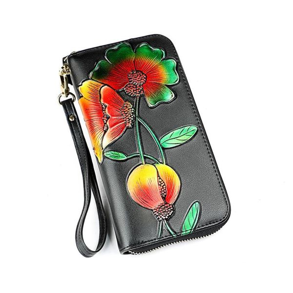 women's wallet quality card holder classic female purse leather women design flower pattern money bag fashion zipper long purses wallet, Red;black
women's wallet quality card holder classic female purse leather women design flower pattern money bag fashion zipper long purses wallet, Red;black