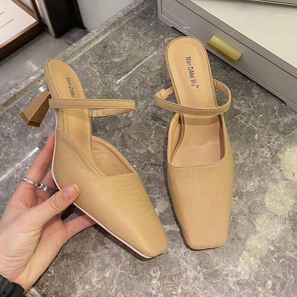elegant footwear summer square toe slip on mules sandals thin heel slides leisure ladies dress shoes slippers1, Black
elegant footwear summer square toe slip on mules sandals thin heel slides leisure ladies dress shoes slippers1, Black