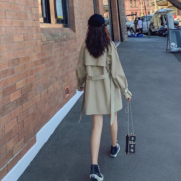 women's trench coats windbreaker spring autumn british fashion pure color double breasted lace-up commuter feminine coat 117, Tan;black
women's trench coats windbreaker spring autumn british fashion pure color double breasted lace-up commuter feminine coat 117, Tan;black