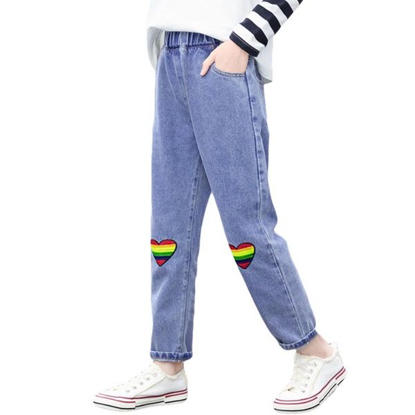jeans for girls heart pattern girl kids embroidery rainbow striped children's clothes 6 8 10 12 14, Blue
jeans for girls heart pattern girl kids embroidery rainbow striped children's clothes 6 8 10 12 14, Blue