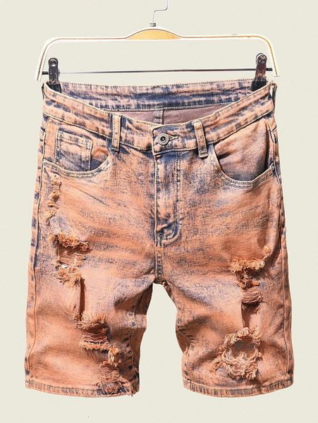 men ripped slant pockets denim shorts t3we#, Blue 
men ripped slant pockets denim shorts t3we#, Blue
