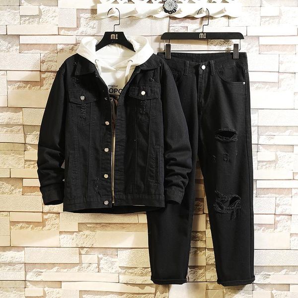 men's tracksuits airgracias 2021 spring denim ripped suit multi-pocket youth two-piece trendy streetwear jeans jacket asian size, Gray
men's tracksuits airgracias 2021 spring denim ripped suit multi-pocket youth two-piece trendy streetwear jeans jacket asian size, Gray