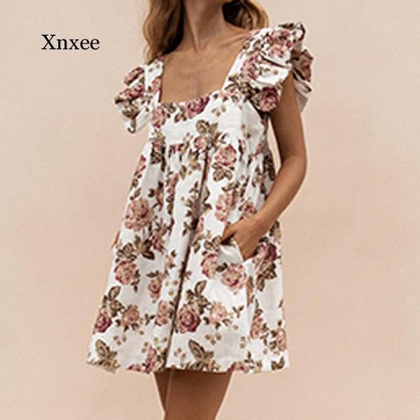 elegant butterfly sleeve ruffle mini dress casual square collar print party women summer loose pocket beach vestidos dresses, Black;gray
elegant butterfly sleeve ruffle mini dress casual square collar print party women summer loose pocket beach vestidos dresses, Black;gray