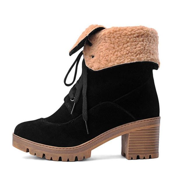 boots tuyoki size 34-43 woman high heels thick fur lace up platform mid calf warm fashion winter shoes short botas dam2, Black
boots tuyoki size 34-43 woman high heels thick fur lace up platform mid calf warm fashion winter shoes short botas dam2, Black