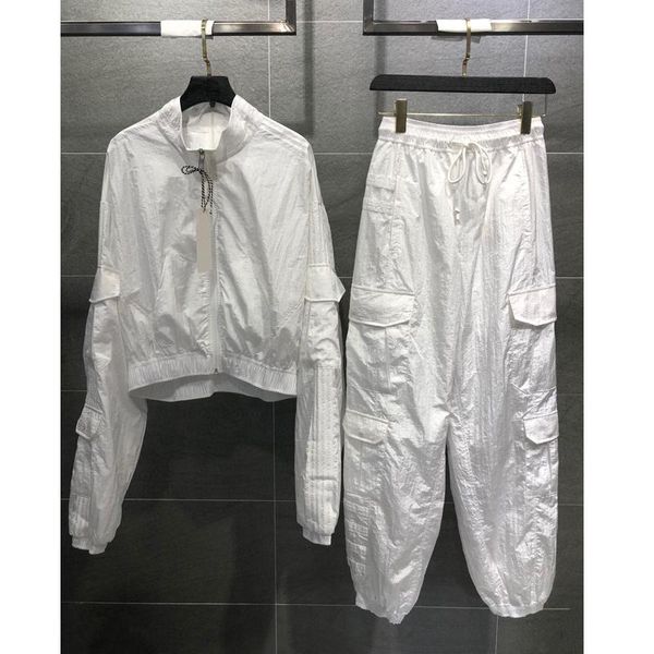 5.19 european 2021 summer women fashion zipper jacket coat + elastic waist cargo pants sun-protective sport sets two piece dress, White
5.19 european 2021 summer women fashion zipper jacket coat + elastic waist cargo pants sun-protective sport sets two piece dress, White