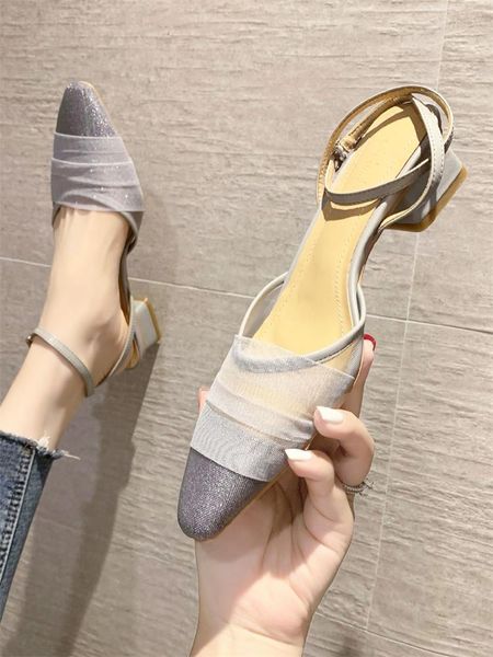 sandals retro baotou temperament summer wild pointed shallow mouth high heel women's shoes, Black
sandals retro baotou temperament summer wild pointed shallow mouth high heel women's shoes, Black
