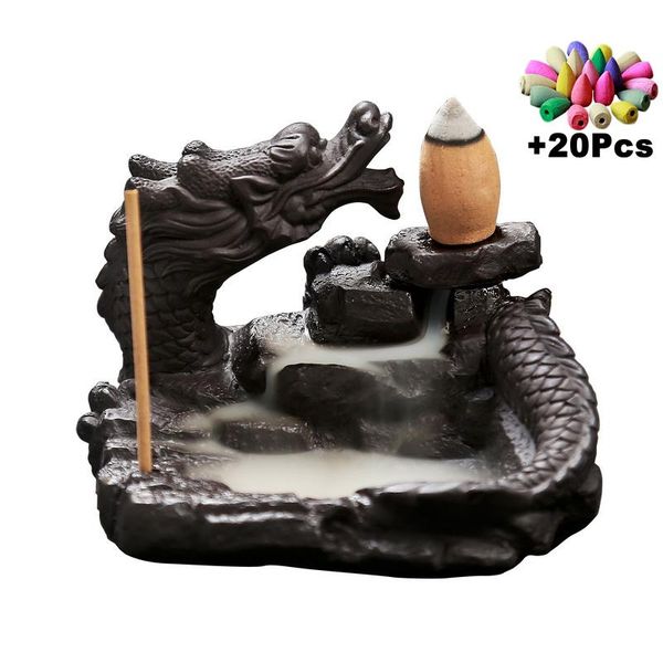 fragrance lamps gift 20 incense cones hand made chinese dragon waterfall burner ceramic backflow holder creative home decoration
fragrance lamps gift 20 incense cones hand made chinese dragon waterfall burner ceramic backflow holder creative home decoration