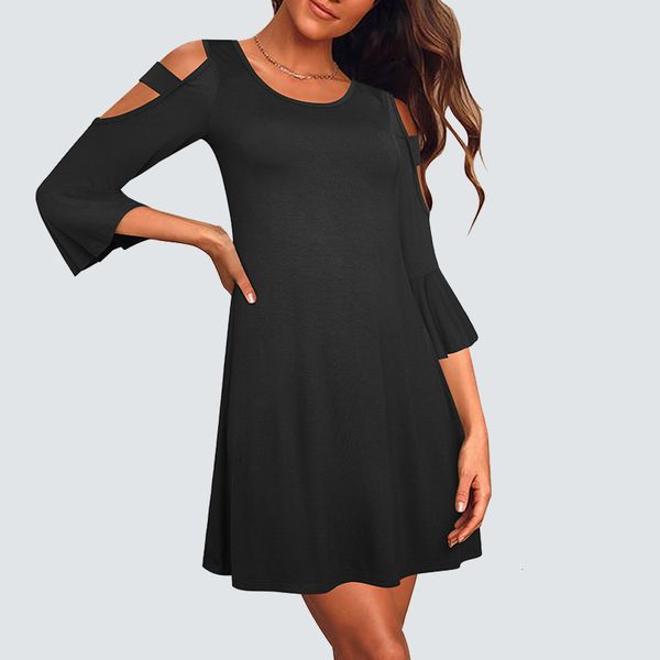 dresses women designed hollow flare sleeve solid color straight casual brief elegant party 1ha169, Black;gray
dresses women designed hollow flare sleeve solid color straight casual brief elegant party 1ha169, Black;gray