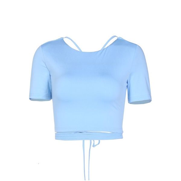 2021 t style shirt womens wear backless lace-up navel t-shirt solid color slim-fit crop-short sleeve, White
2021 t style shirt womens wear backless lace-up navel t-shirt solid color slim-fit crop-short sleeve, White