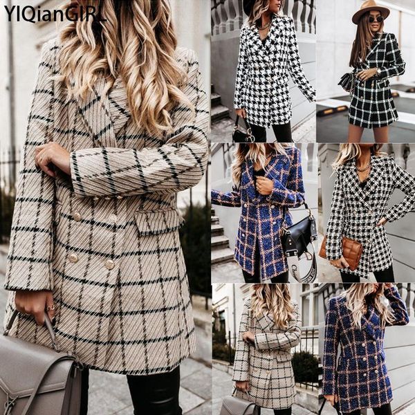 autumn and winter style long-sleeved suit collar soft warm wool street double-breasted woolen coat women's & blends, Black
autumn and winter style long-sleeved suit collar soft warm wool street double-breasted woolen coat women's & blends, Black