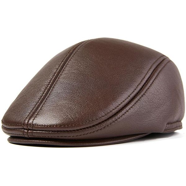 berets qpalcr flat caps men real leather duckbill hats earflaps black casual directors cap male vintage winter driving, Blue;gray
berets qpalcr flat caps men real leather duckbill hats earflaps black casual directors cap male vintage winter driving, Blue;gray