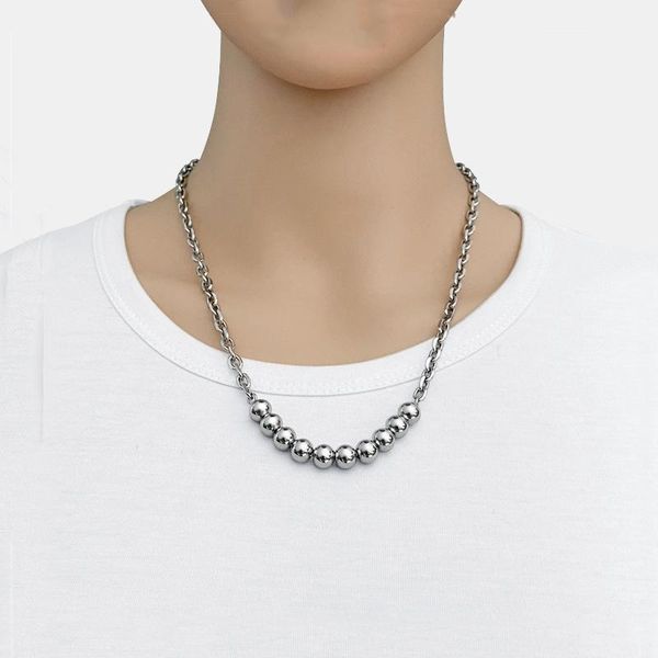 pendant necklaces fashion steel ball geometric necklace female simple and wild clavicle chain, Silver
pendant necklaces fashion steel ball geometric necklace female simple and wild clavicle chain, Silver