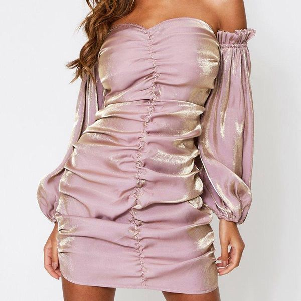 spring women's party dress style one shoulder pleated lantern sleeve metallic shiny vintage club vestidos female casual dresses, Black;gray
spring women's party dress style one shoulder pleated lantern sleeve metallic shiny vintage club vestidos female casual dresses, Black;gray
