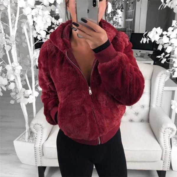 women's faux fur coat high-waist hooded fashion cardigan long-sleeved loose thin faux rabbit fur coat jacket women 211124, Black
women's faux fur coat high-waist hooded fashion cardigan long-sleeved loose thin faux rabbit fur coat jacket women 211124, Black