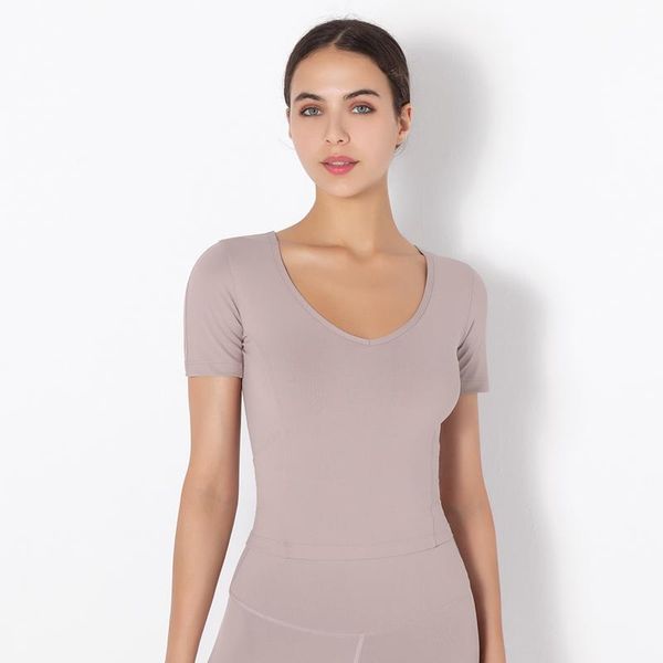 yoga outfit women short sleeve shirts high elastic gym solid color running t-shirts fitness workout sports clothing
yoga outfit women short sleeve shirts high elastic gym solid color running t-shirts fitness workout sports clothing
