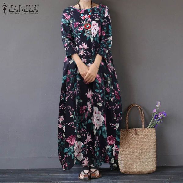zanzea autumn 3/4 sleeve vintage printed maxi long dress women sundress cotton linen dresses plus size vestido loose kaftan robe, Black;gray
zanzea autumn 3/4 sleeve vintage printed maxi long dress women sundress cotton linen dresses plus size vestido loose kaftan robe, Black;gray