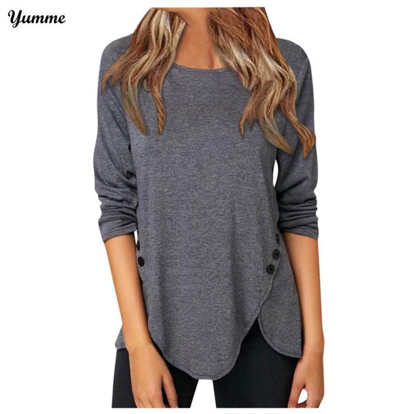 women's blouses & shirts fashion casual solid color ladies round neck buttons side long sleeve blouse 2021 spring autumn women shirt #, White
women's blouses & shirts fashion casual solid color ladies round neck buttons side long sleeve blouse 2021 spring autumn women shirt #, White