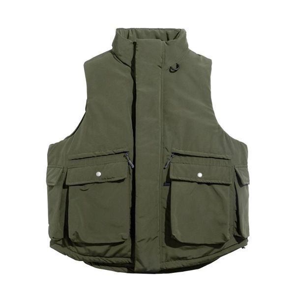 men's vests multi-pocket quilted vest mens safari style high collar thick cargo winter casual loose solid color sleeveless jacket men, Black;white
men's vests multi-pocket quilted vest mens safari style high collar thick cargo winter casual loose solid color sleeveless jacket men, Black;white