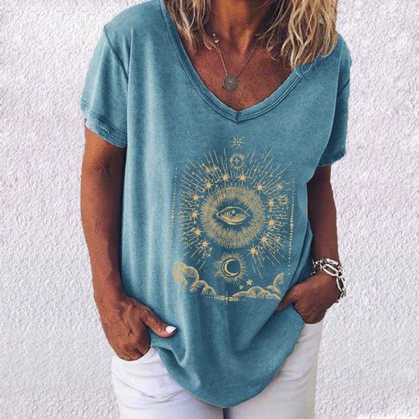 women's t-shirt 4# women cotton print vintage summer v-neck loose short sleeve shirts pullover female leisure, White
women's t-shirt 4# women cotton print vintage summer v-neck loose short sleeve shirts pullover female leisure, White