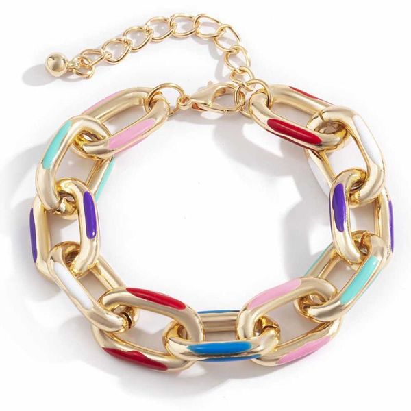 link, chain fashion thick aluminium bracelets gold color printed metal bangles for women 2021 jewelry, Black
link, chain fashion thick aluminium bracelets gold color printed metal bangles for women 2021 jewelry, Black
