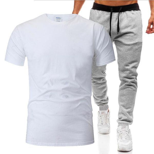 men's tracksuits summer t-shirt + pants suit track sportswear short-sleeved 2-piece set, Gray
men's tracksuits summer t-shirt + pants suit track sportswear short-sleeved 2-piece set, Gray