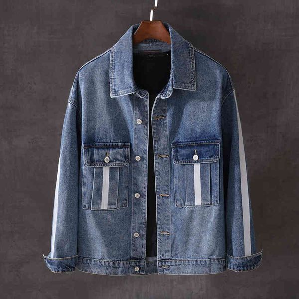 jackets japanese vintage fashion jackets streetwear retro blue stripe printed designer denim jacket men hip hop coats overalls homme, Black;brown
jackets japanese vintage fashion jackets streetwear retro blue stripe printed designer denim jacket men hip hop coats overalls homme, Black;brown