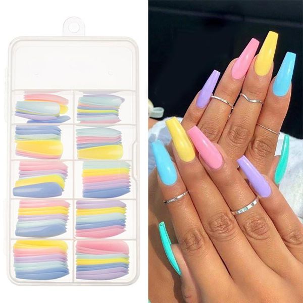 false nails 100pcs colorful acrylic long coffin fake flat shape art tips natural full cover nail manicure tools, Red;gold
false nails 100pcs colorful acrylic long coffin fake flat shape art tips natural full cover nail manicure tools, Red;gold