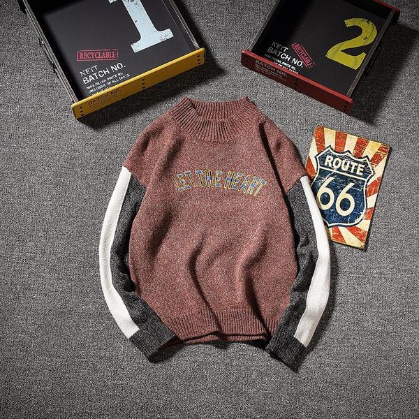 men's jackets sweaters men half-high neck shoulders loose thicker sweater japanese retro knitted embroidery mens bottoming shirt, Black;brown
men's jackets sweaters men half-high neck shoulders loose thicker sweater japanese retro knitted embroidery mens bottoming shirt, Black;brown
