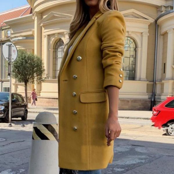 women's trench coats casual overcoat stylish woolen pure color long style for work wool coat, Tan;black
women's trench coats casual overcoat stylish woolen pure color long style for work wool coat, Tan;black