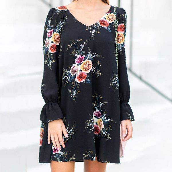 casual dresses vintage women's v-neck floral print dress elegant ladies holiday mini deep blue spring autumn 2021, Black;gray
casual dresses vintage women's v-neck floral print dress elegant ladies holiday mini deep blue spring autumn 2021, Black;gray
