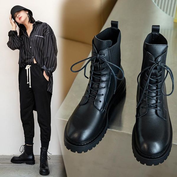 boots 2021 winter season knitted cowhide comfortable full leather, Black 
boots 2021 winter season knitted cowhide comfortable full leather, Black
