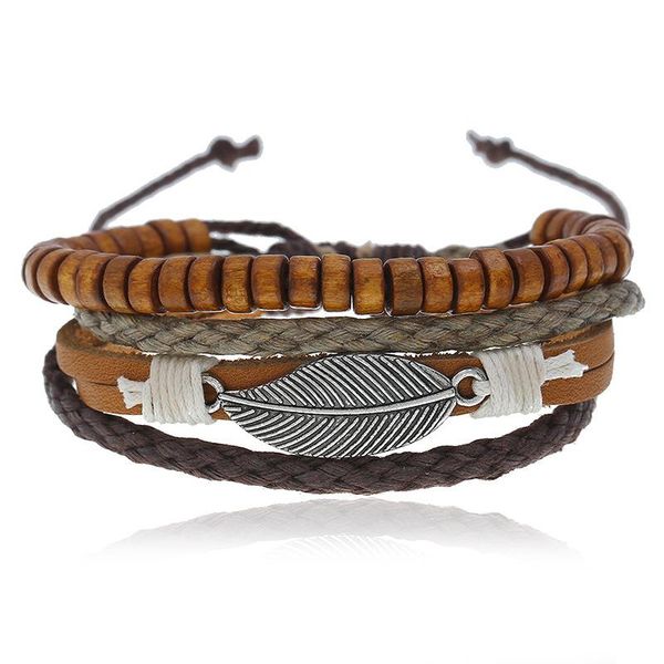 charm bracelets bluestar wood beads handmade woven men leather set women vintage bangle male jewelry accessories 2021, Golden;silver
charm bracelets bluestar wood beads handmade woven men leather set women vintage bangle male jewelry accessories 2021, Golden;silver