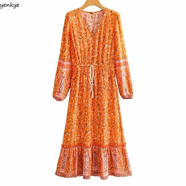 holiday summer women vintage floral print casual female v neck long sleeve drawstring waist a-line boho dress 210514, Black;gray
holiday summer women vintage floral print casual female v neck long sleeve drawstring waist a-line boho dress 210514, Black;gray