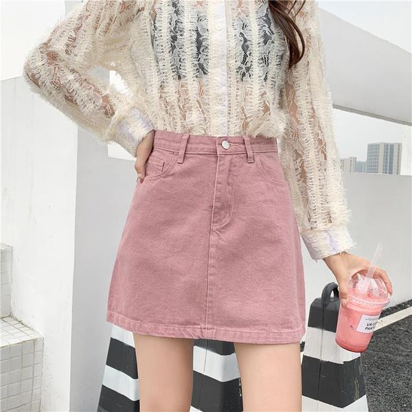 skirts summer women pink denim skirt loose plus size high waist mini korean women's fashion casual a-line jeans short, Black
skirts summer women pink denim skirt loose plus size high waist mini korean women's fashion casual a-line jeans short, Black