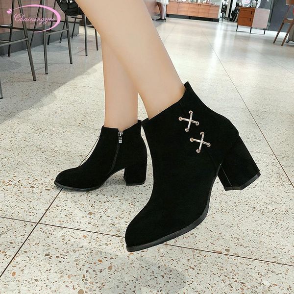 boots party style comfortable round toe flock ankle fashion metal zipper black red high heel thick riding women's shoes
boots party style comfortable round toe flock ankle fashion metal zipper black red high heel thick riding women's shoes