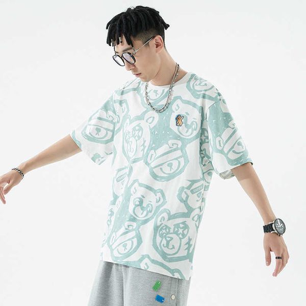 boys ins harajuku bear print short sleeve t-shirt men's fashion brand loose couple casual top, White;black
boys ins harajuku bear print short sleeve t-shirt men's fashion brand loose couple casual top, White;black