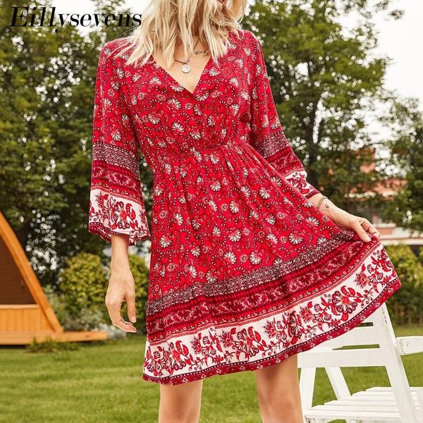 women floral print dress summer v neck bow dresses fashion long sleeve female casual a-line mini ladies, Black;gray
women floral print dress summer v neck bow dresses fashion long sleeve female casual a-line mini ladies, Black;gray