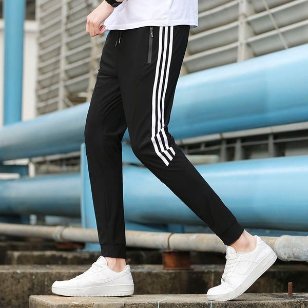joggers pants men trouser jogging spandex sports pencil trip spring and autumn ankle-length men's, Black
joggers pants men trouser jogging spandex sports pencil trip spring and autumn ankle-length men's, Black