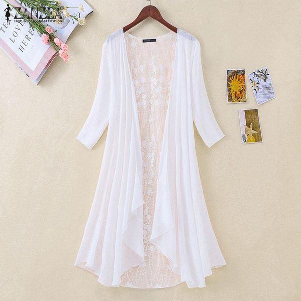 women's blouses & shirts summer elegant long shirt lace crochet cardigan women open front 3/4 sleeve hollow kimono casual blouse femm, White
women's blouses & shirts summer elegant long shirt lace crochet cardigan women open front 3/4 sleeve hollow kimono casual blouse femm, White