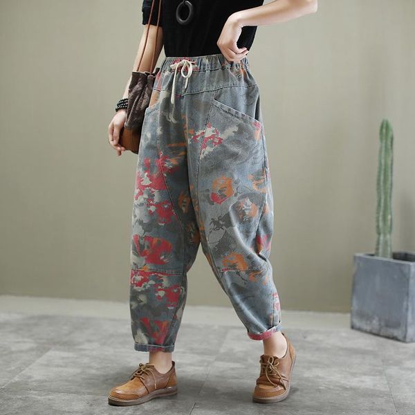 women's jeans all-match loose harem pants female 2021 spring cowboy flower printing ankle lenght, Blue
women's jeans all-match loose harem pants female 2021 spring cowboy flower printing ankle lenght, Blue